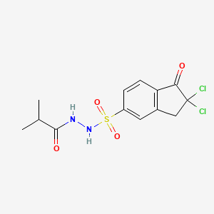 N'-[(2,2-dichloro-1-oxo-3H-inden-5-yl)sulfonyl]-2-methylpropanehydrazide