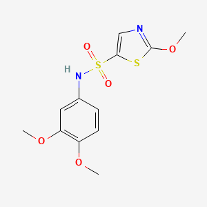 molecular formula C12H14N2O5S2 B6974017 N-(3,4-dimethoxyphenyl)-2-methoxy-1,3-thiazole-5-sulfonamide 