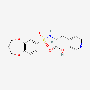 molecular formula C17H18N2O6S B6974035 2-(3,4-dihydro-2H-1,5-benzodioxepin-7-ylsulfonylamino)-3-pyridin-4-ylpropanoic acid 