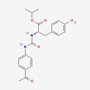 molecular formula C21H24N2O5 B6974043 propan-2-yl (2S)-2-[(4-acetylphenyl)carbamoylamino]-3-(4-hydroxyphenyl)propanoate 