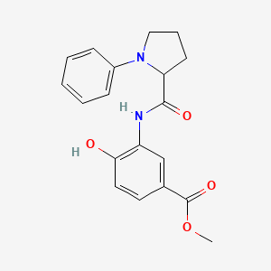 molecular formula C19H20N2O4 B6974060 Methyl 4-hydroxy-3-[(1-phenylpyrrolidine-2-carbonyl)amino]benzoate 