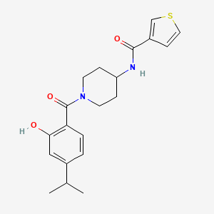 N-[1-(2-hydroxy-4-propan-2-ylbenzoyl)piperidin-4-yl]thiophene-3-carboxamide