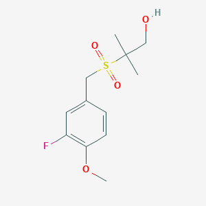 2-[(3-Fluoro-4-methoxyphenyl)methylsulfonyl]-2-methylpropan-1-ol