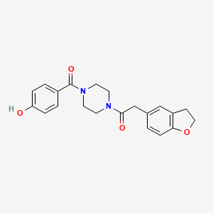 2-(2,3-Dihydro-1-benzofuran-5-yl)-1-[4-(4-hydroxybenzoyl)piperazin-1-yl]ethanone