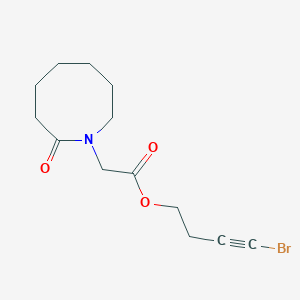 molecular formula C13H18BrNO3 B6974155 4-Bromobut-3-ynyl 2-(2-oxoazocan-1-yl)acetate 