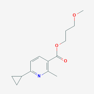 molecular formula C14H19NO3 B6974166 3-Methoxypropyl 6-cyclopropyl-2-methylpyridine-3-carboxylate 