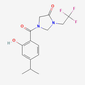 1-(2-Hydroxy-4-propan-2-ylbenzoyl)-3-(2,2,2-trifluoroethyl)imidazolidin-4-one