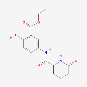 molecular formula C15H18N2O5 B6974190 Ethyl 2-hydroxy-5-[(6-oxopiperidine-2-carbonyl)amino]benzoate 