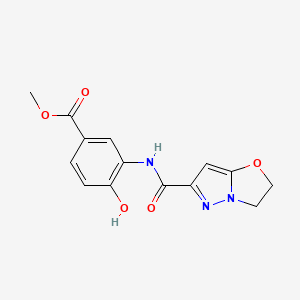 molecular formula C14H13N3O5 B6974209 Methyl 3-(2,3-dihydropyrazolo[5,1-b][1,3]oxazole-6-carbonylamino)-4-hydroxybenzoate 