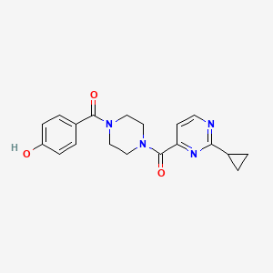 [4-(2-Cyclopropylpyrimidine-4-carbonyl)piperazin-1-yl]-(4-hydroxyphenyl)methanone