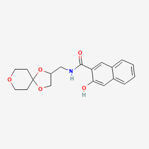 molecular formula C19H21NO5 B6974228 3-hydroxy-N-(1,4,8-trioxaspiro[4.5]decan-3-ylmethyl)naphthalene-2-carboxamide 