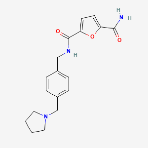 2-N-[[4-(pyrrolidin-1-ylmethyl)phenyl]methyl]furan-2,5-dicarboxamide