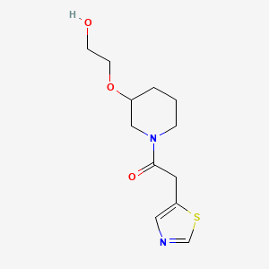 molecular formula C12H18N2O3S B6974302 1-[3-(2-Hydroxyethoxy)piperidin-1-yl]-2-(1,3-thiazol-5-yl)ethanone 