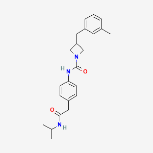 molecular formula C23H29N3O2 B6974312 3-[(3-methylphenyl)methyl]-N-[4-[2-oxo-2-(propan-2-ylamino)ethyl]phenyl]azetidine-1-carboxamide 