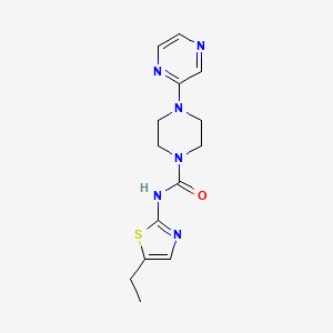 molecular formula C14H18N6OS B6974336 N-(5-ethyl-1,3-thiazol-2-yl)-4-pyrazin-2-ylpiperazine-1-carboxamide 