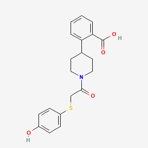 2-[1-[2-(4-Hydroxyphenyl)sulfanylacetyl]piperidin-4-yl]benzoic acid