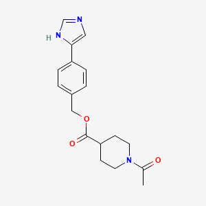 molecular formula C18H21N3O3 B6974409 [4-(1H-imidazol-5-yl)phenyl]methyl 1-acetylpiperidine-4-carboxylate 