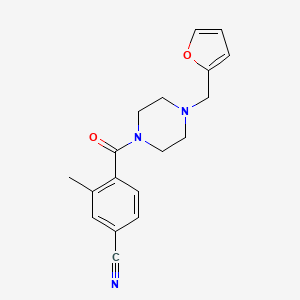 4-[4-(Furan-2-ylmethyl)piperazine-1-carbonyl]-3-methylbenzonitrile