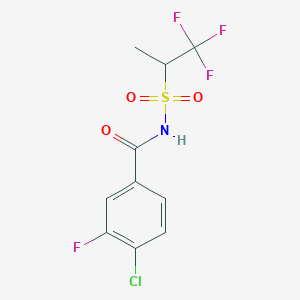 4-chloro-3-fluoro-N-(1,1,1-trifluoropropan-2-ylsulfonyl)benzamide