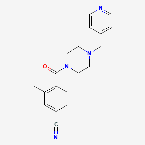 molecular formula C19H20N4O B6974439 3-Methyl-4-[4-(pyridin-4-ylmethyl)piperazine-1-carbonyl]benzonitrile 