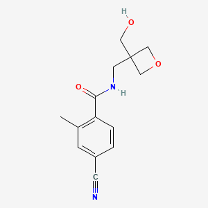 4-cyano-N-[[3-(hydroxymethyl)oxetan-3-yl]methyl]-2-methylbenzamide