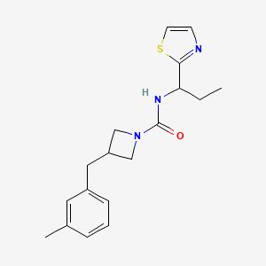 3-[(3-methylphenyl)methyl]-N-[1-(1,3-thiazol-2-yl)propyl]azetidine-1-carboxamide