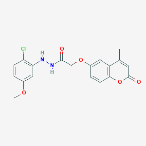 N'-(2-chloro-5-methoxyphenyl)-2-(4-methyl-2-oxochromen-6-yl)oxyacetohydrazide