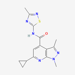 6-cyclopropyl-1,3-dimethyl-N-(3-methyl-1,2,4-thiadiazol-5-yl)pyrazolo[3,4-b]pyridine-4-carboxamide