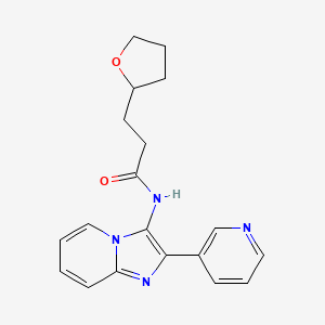 molecular formula C19H20N4O2 B6974581 3-(oxolan-2-yl)-N-(2-pyridin-3-ylimidazo[1,2-a]pyridin-3-yl)propanamide 