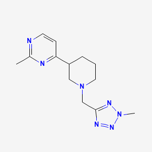 molecular formula C13H19N7 B6974609 2-Methyl-4-[1-[(2-methyltetrazol-5-yl)methyl]piperidin-3-yl]pyrimidine 