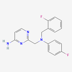 2-[[4-fluoro-N-[(2-fluorophenyl)methyl]anilino]methyl]pyrimidin-4-amine