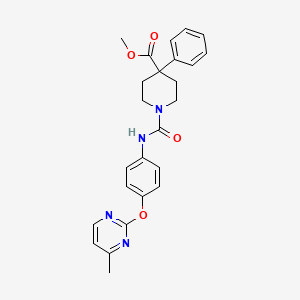 Methyl 1-[[4-(4-methylpyrimidin-2-yl)oxyphenyl]carbamoyl]-4-phenylpiperidine-4-carboxylate