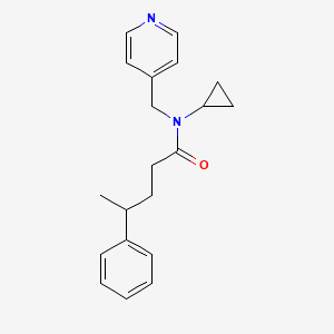 molecular formula C20H24N2O B6974642 N-cyclopropyl-4-phenyl-N-(pyridin-4-ylmethyl)pentanamide 