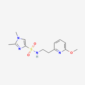 molecular formula C13H18N4O3S B6974644 N-[2-(6-methoxypyridin-2-yl)ethyl]-1,2-dimethylimidazole-4-sulfonamide 