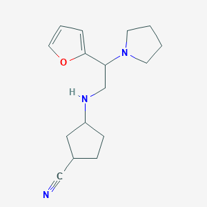 3-[[2-(Furan-2-yl)-2-pyrrolidin-1-ylethyl]amino]cyclopentane-1-carbonitrile