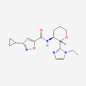 3-cyclopropyl-N-[(2S,3S)-2-(1-ethylimidazol-2-yl)oxan-3-yl]-1,2-oxazole-5-carboxamide