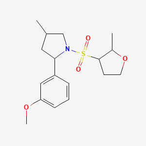 molecular formula C17H25NO4S B6974687 2-(3-Methoxyphenyl)-4-methyl-1-(2-methyloxolan-3-yl)sulfonylpyrrolidine 