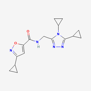 3-cyclopropyl-N-[(4,5-dicyclopropyl-1,2,4-triazol-3-yl)methyl]-1,2-oxazole-5-carboxamide