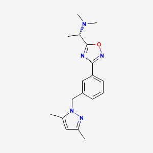 (1S)-1-[3-[3-[(3,5-dimethylpyrazol-1-yl)methyl]phenyl]-1,2,4-oxadiazol-5-yl]-N,N-dimethylethanamine