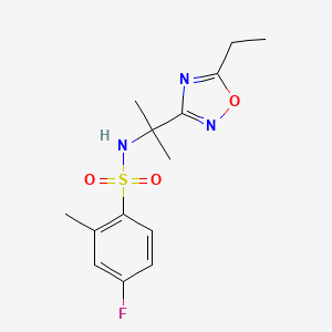 N-[2-(5-ethyl-1,2,4-oxadiazol-3-yl)propan-2-yl]-4-fluoro-2-methylbenzenesulfonamide