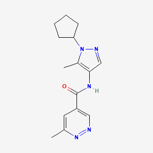 molecular formula C15H19N5O B6974817 N-(1-cyclopentyl-5-methylpyrazol-4-yl)-6-methylpyridazine-4-carboxamide 