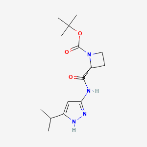 tert-butyl (2R)-2-[(5-propan-2-yl-1H-pyrazol-3-yl)carbamoyl]azetidine-1-carboxylate