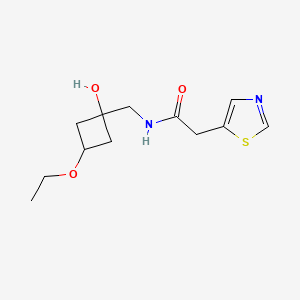 molecular formula C12H18N2O3S B6974850 N-[(3-ethoxy-1-hydroxycyclobutyl)methyl]-2-(1,3-thiazol-5-yl)acetamide 