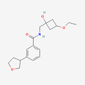 molecular formula C18H25NO4 B6974855 N-[(3-ethoxy-1-hydroxycyclobutyl)methyl]-3-(oxolan-3-yl)benzamide 