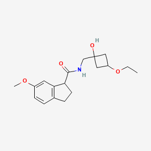 N-[(3-ethoxy-1-hydroxycyclobutyl)methyl]-6-methoxy-2,3-dihydro-1H-indene-1-carboxamide