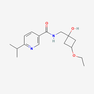 molecular formula C16H24N2O3 B6974863 N-[(3-ethoxy-1-hydroxycyclobutyl)methyl]-6-propan-2-ylpyridine-3-carboxamide 