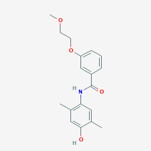 molecular formula C18H21NO4 B6974868 N-(4-hydroxy-2,5-dimethylphenyl)-3-(2-methoxyethoxy)benzamide 