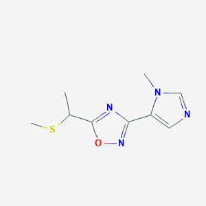 molecular formula C9H12N4OS B6974875 3-(3-Methylimidazol-4-yl)-5-(1-methylsulfanylethyl)-1,2,4-oxadiazole 