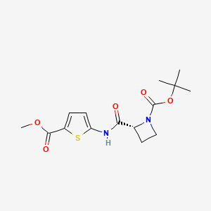 molecular formula C15H20N2O5S B6974878 tert-butyl (2R)-2-[(5-methoxycarbonylthiophen-2-yl)carbamoyl]azetidine-1-carboxylate 