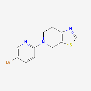 molecular formula C11H10BrN3S B6974886 5-(5-bromopyridin-2-yl)-6,7-dihydro-4H-[1,3]thiazolo[5,4-c]pyridine 